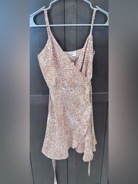 Audrey 3+1 Cream Dress with Brown Spot Print NWT